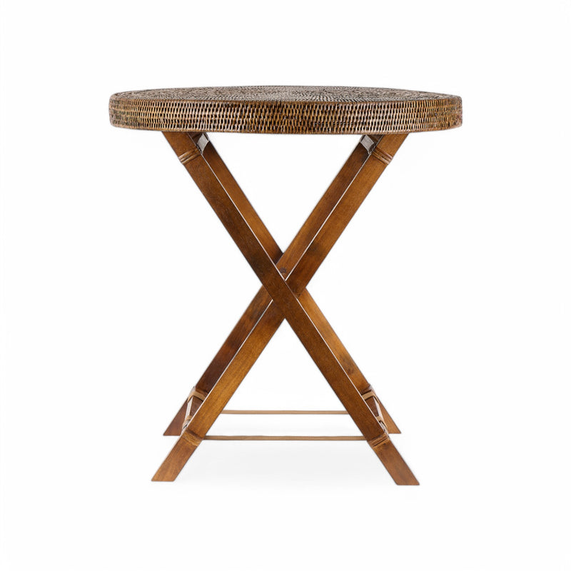 Rattan Foldable Round Side Table