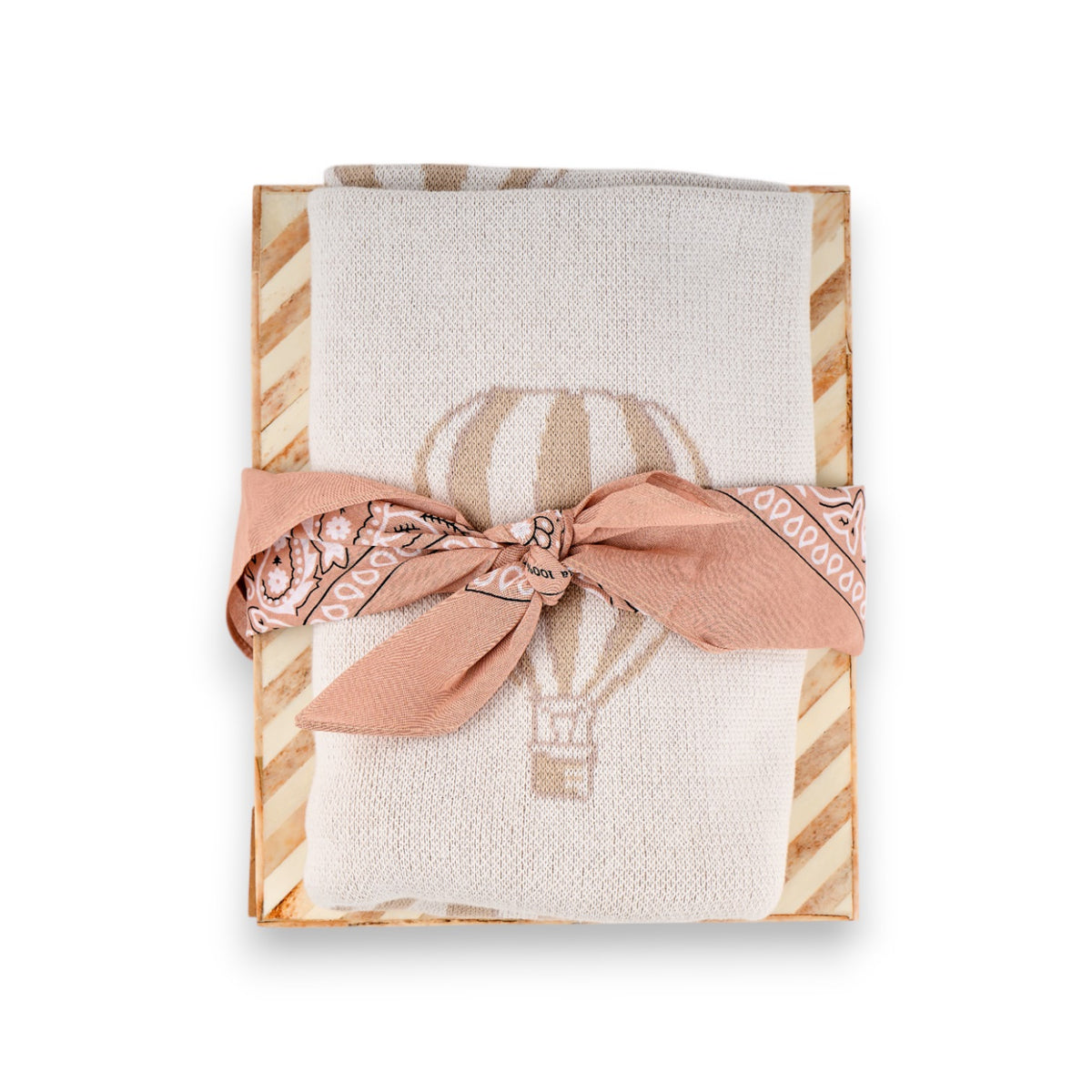 Beige Picture Frame & Knitted Blanket Baby Gift Set