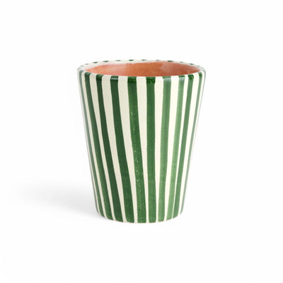 Hand Painted Striped Ceramic Mug/ Small Vase