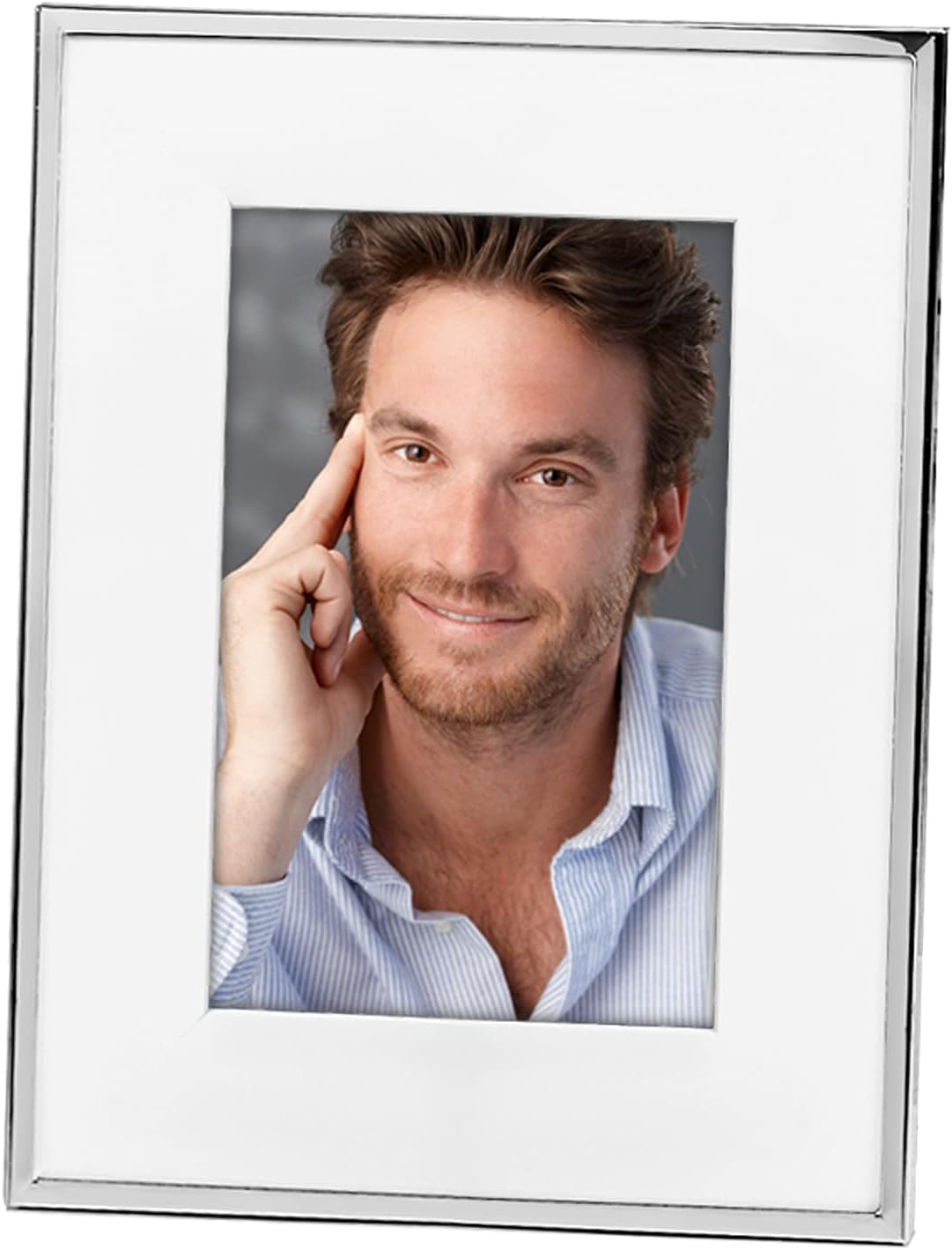 Silver-Plated Picture Frame with Passe-Partout