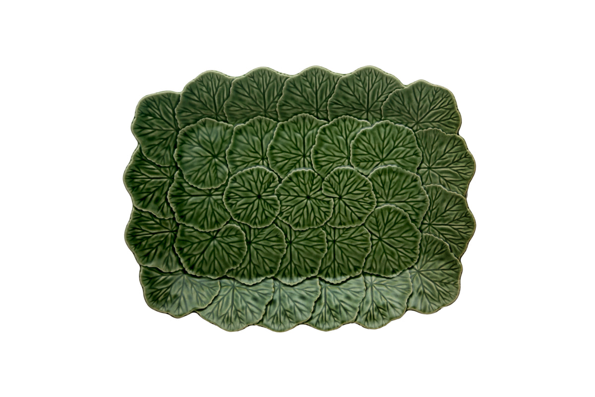 Verde Geranium Rectangular Platter Green