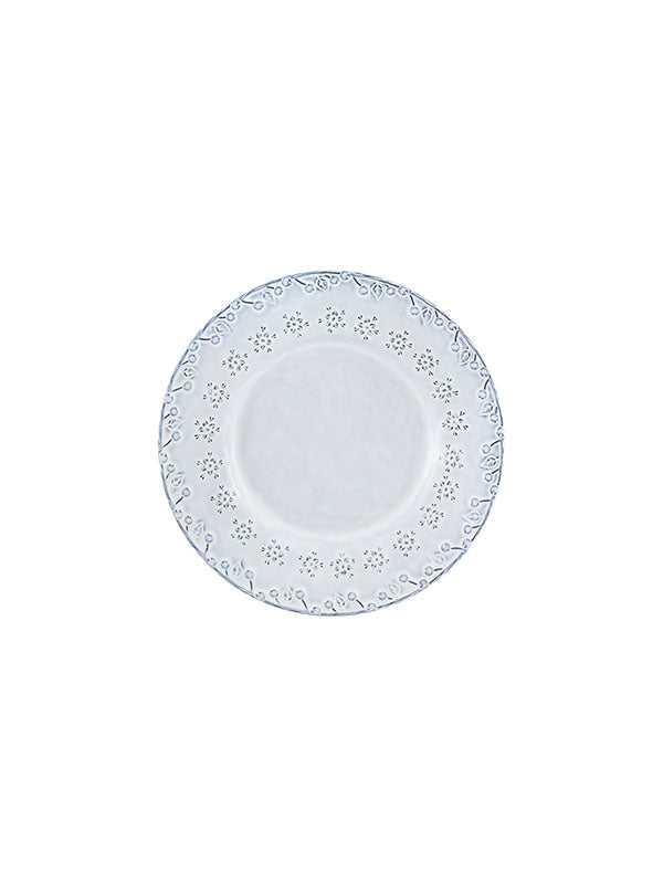 Verde Flower White Plate