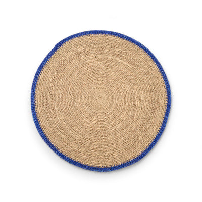 Hand Braided Placemat - Natural with colorful stripe