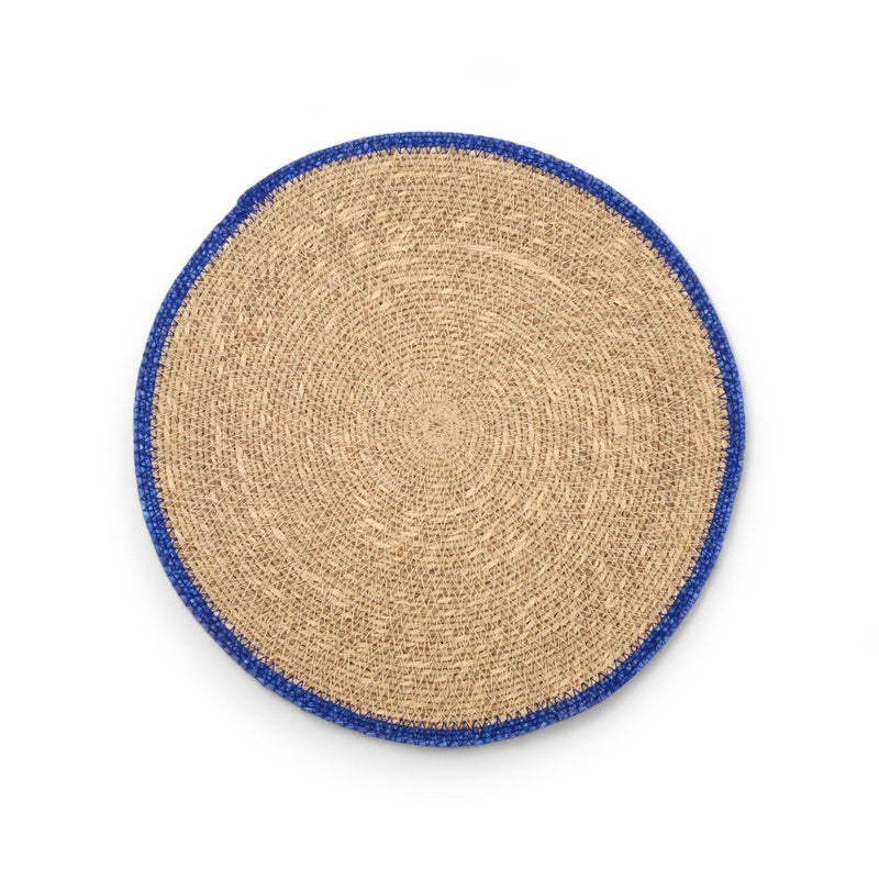 Hand Braided Placemat - Natural with colorful stripe