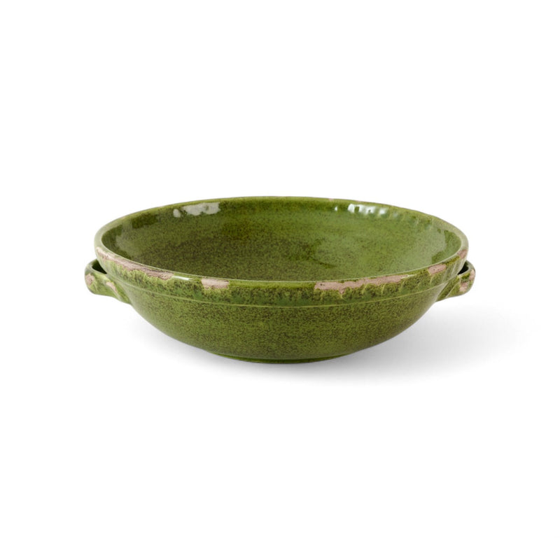 Yellow Pompeii Crackle Glaze Bowl with Handles- 34cm