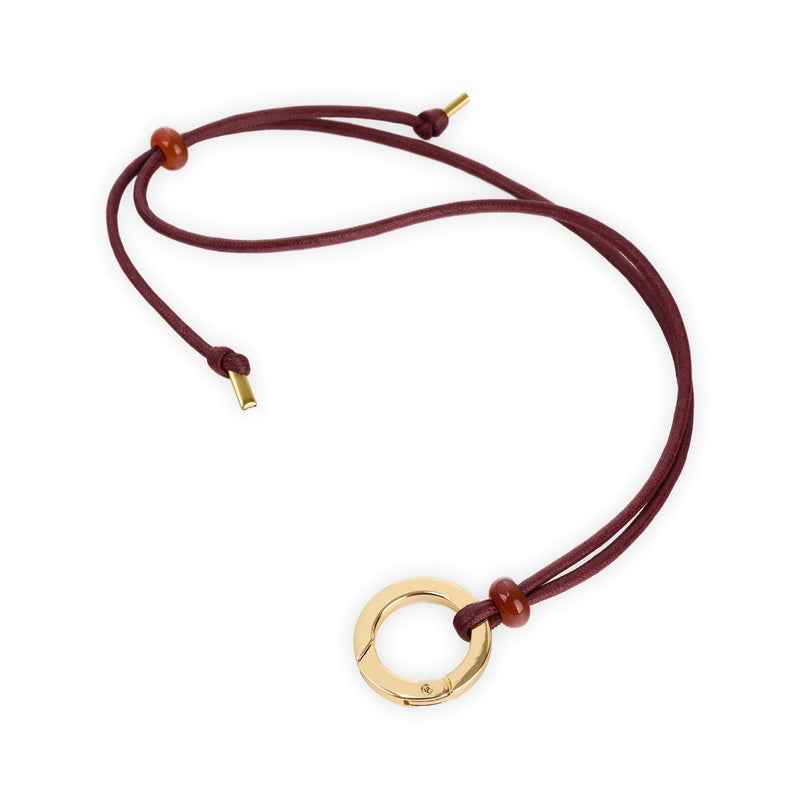 Eyeglasses Necklace Holder Khaki Cotton & Gold Ring