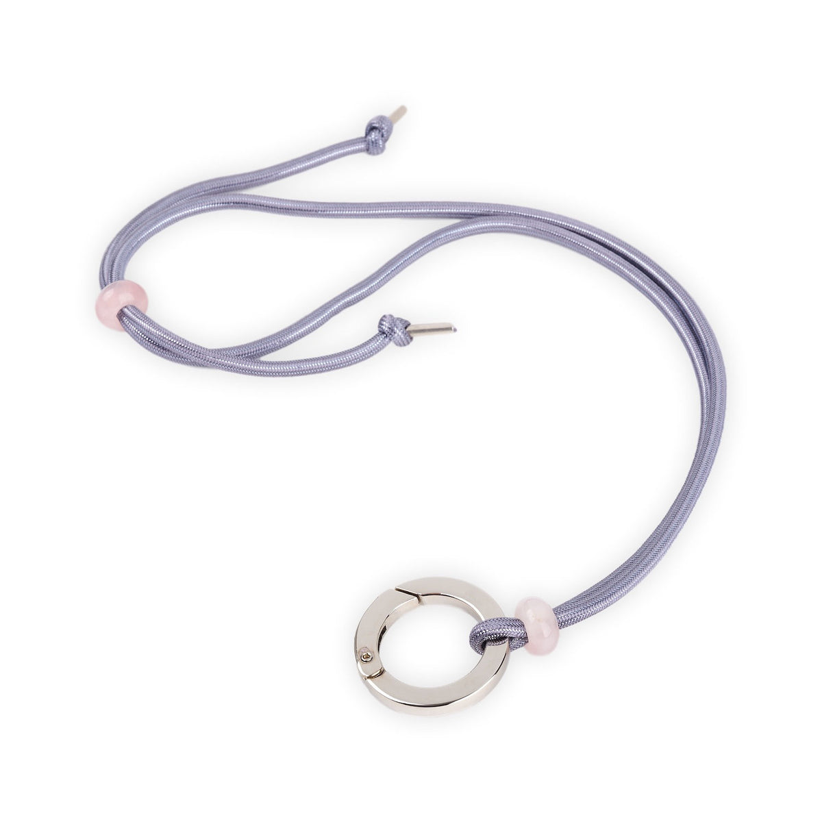 Eyeglasses Necklace Holder Latte Cotton & Silver Ring
