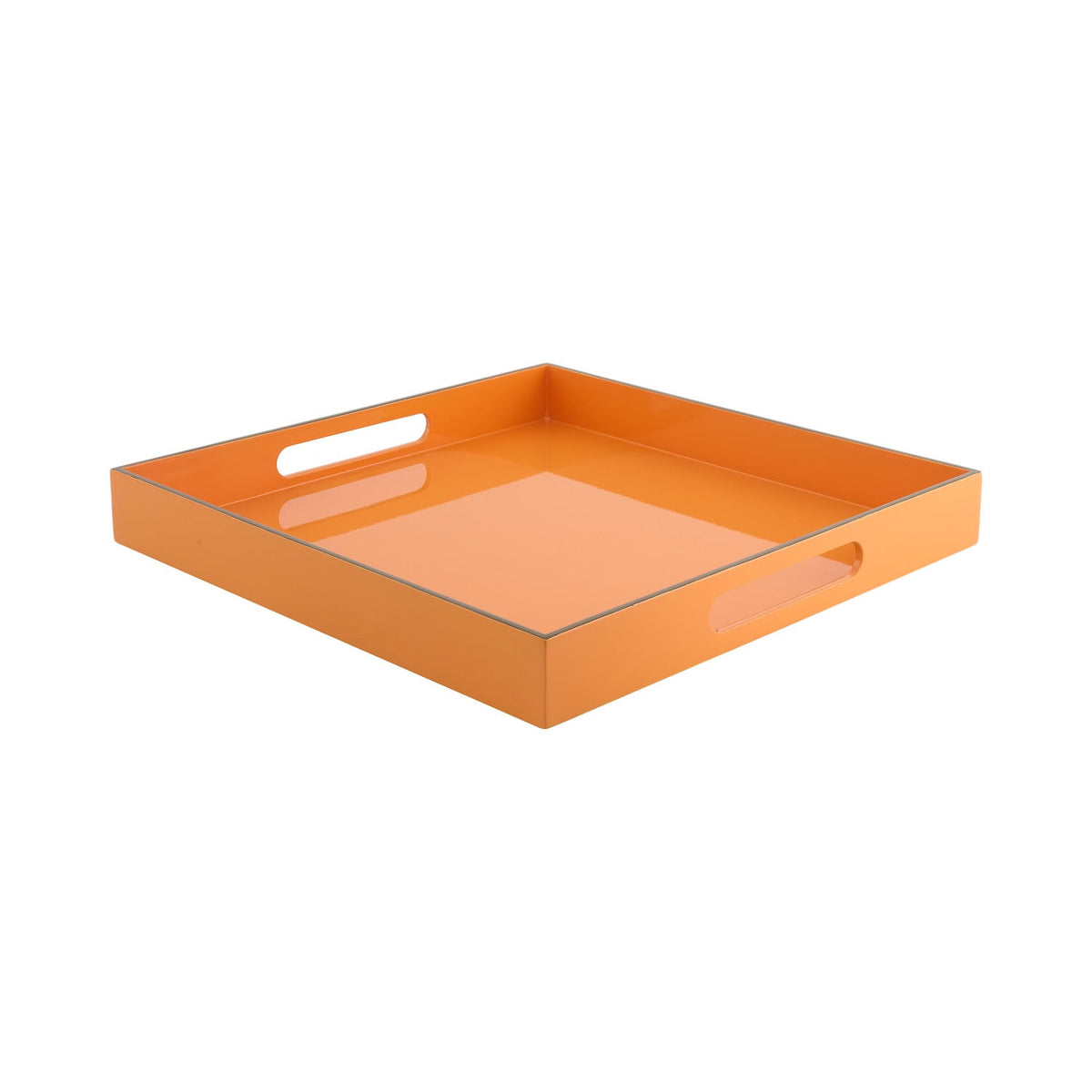 Rectangular Lacquer Tray with Handles 45x38 - Grey