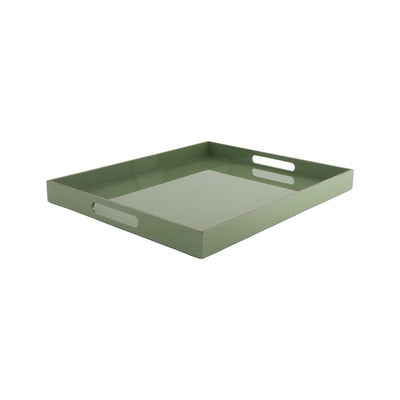 Rectangular Lacquer Tray with Handles 45x38 - Khaki Green