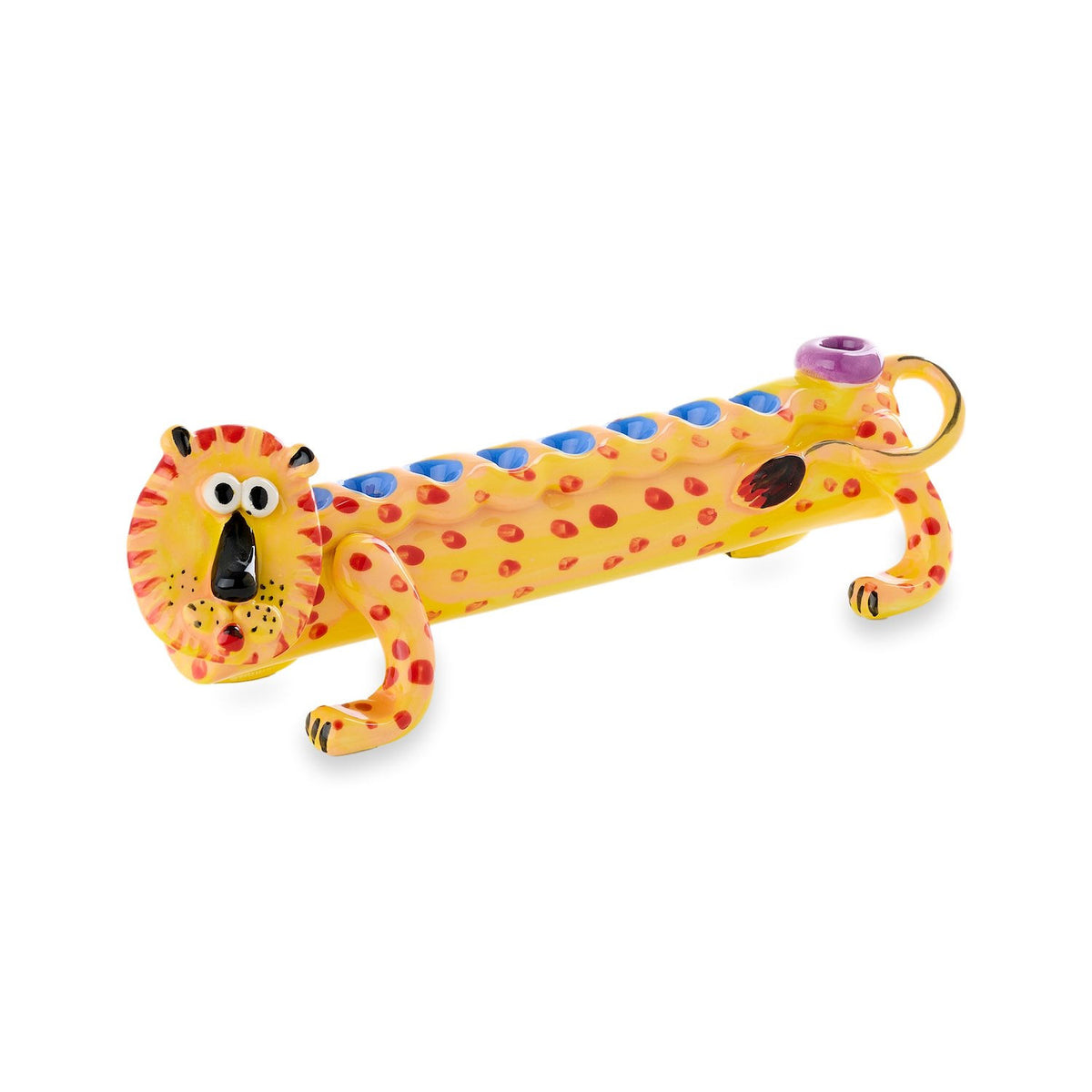 Colorful Hanukkiah Yellow Lion