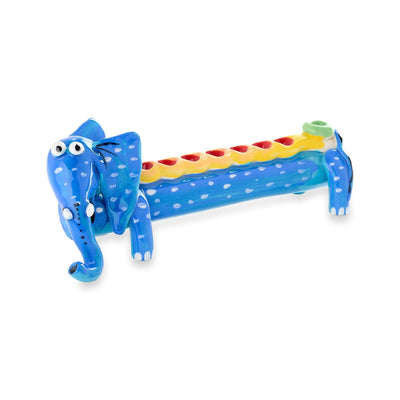 Colorful Hanukkiah Yellow Lion