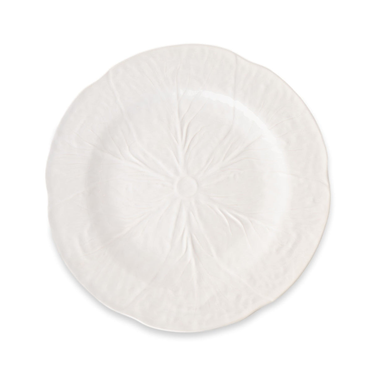 Verde Cabbage Round Serving Plate White