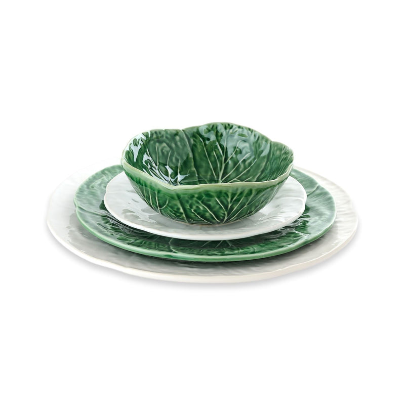 Verde Cabbage Round Serving Plate White