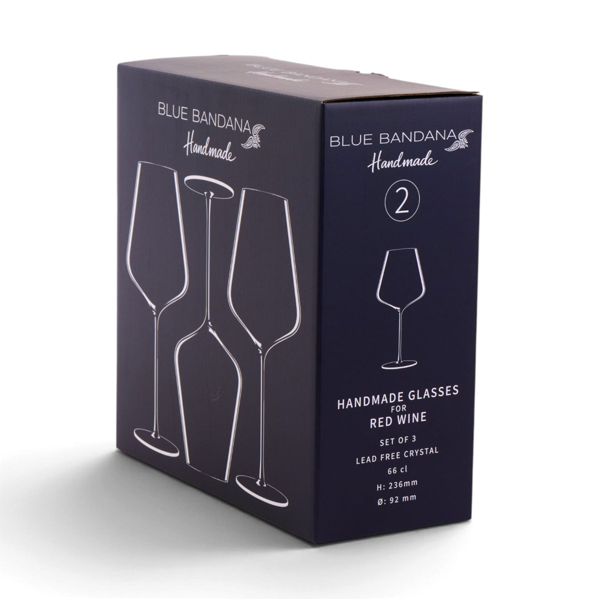 Set of 3 Red Wine Glasses