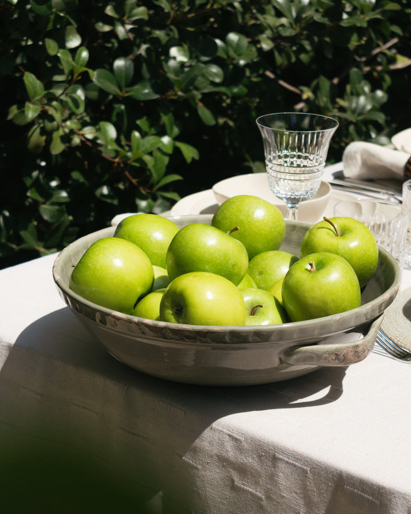 Grey Pompeii Crackle Glaze Bowl with Handles- 34cm