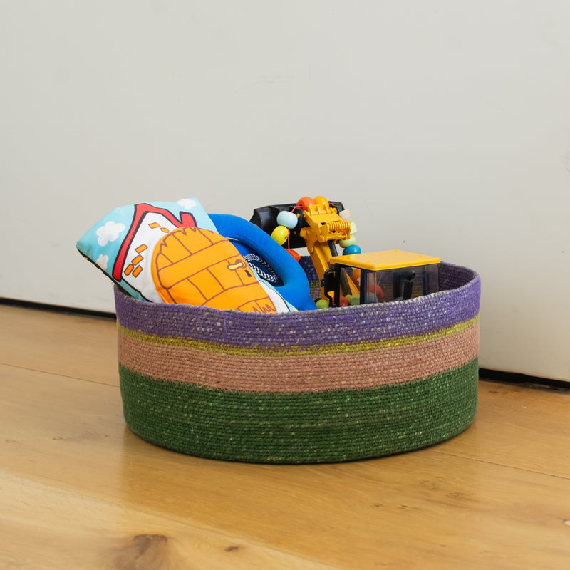 Low Round Basket- Colorful