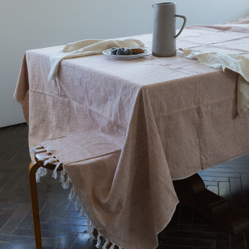 Tablecloth Rust Lines/Fringes