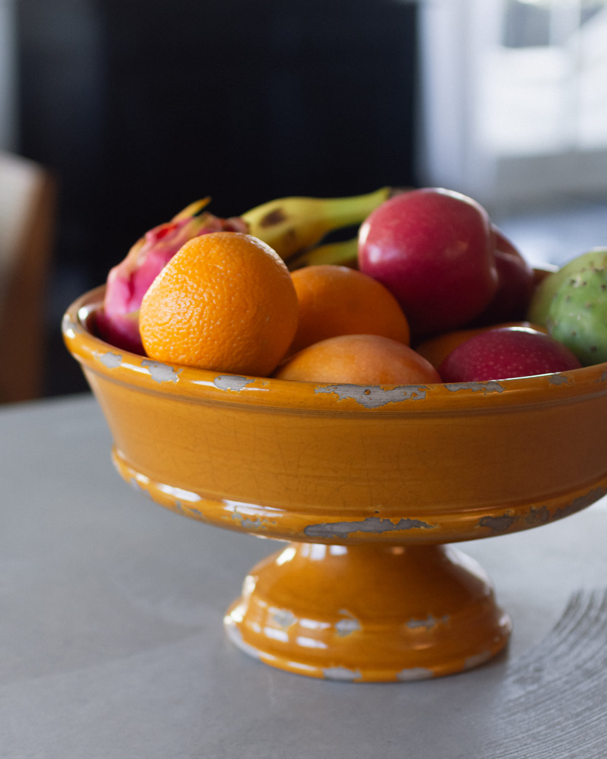 Pompeii Crackle Glaze Bowl on Leg- 31cm