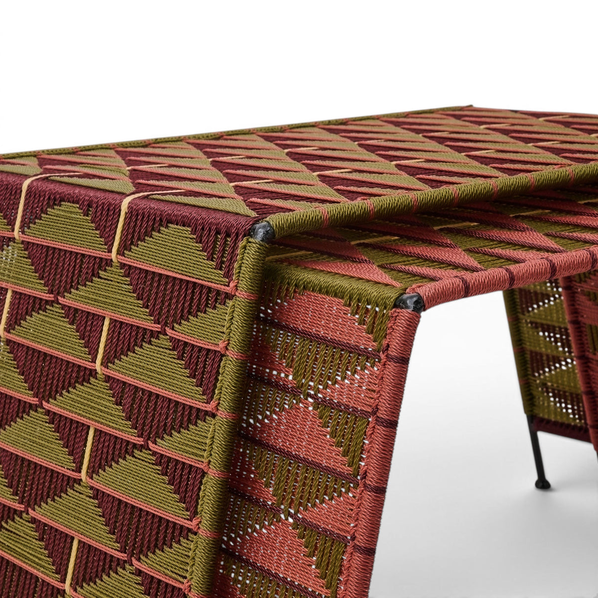 Set of 2 nesting tables - Red & Bordeaux