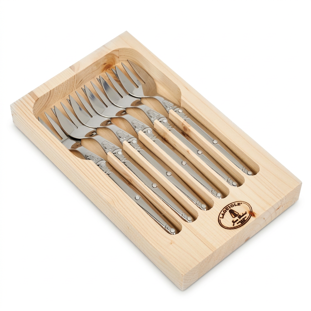 Boxed Set for 6 Cake Forks - Stainless Steel
