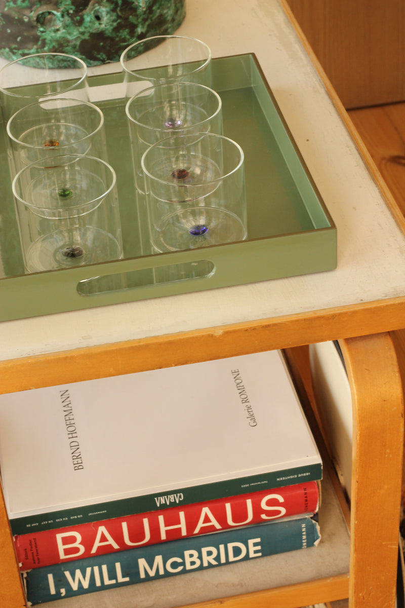 Set of 6 Glasses with Colorful Rings