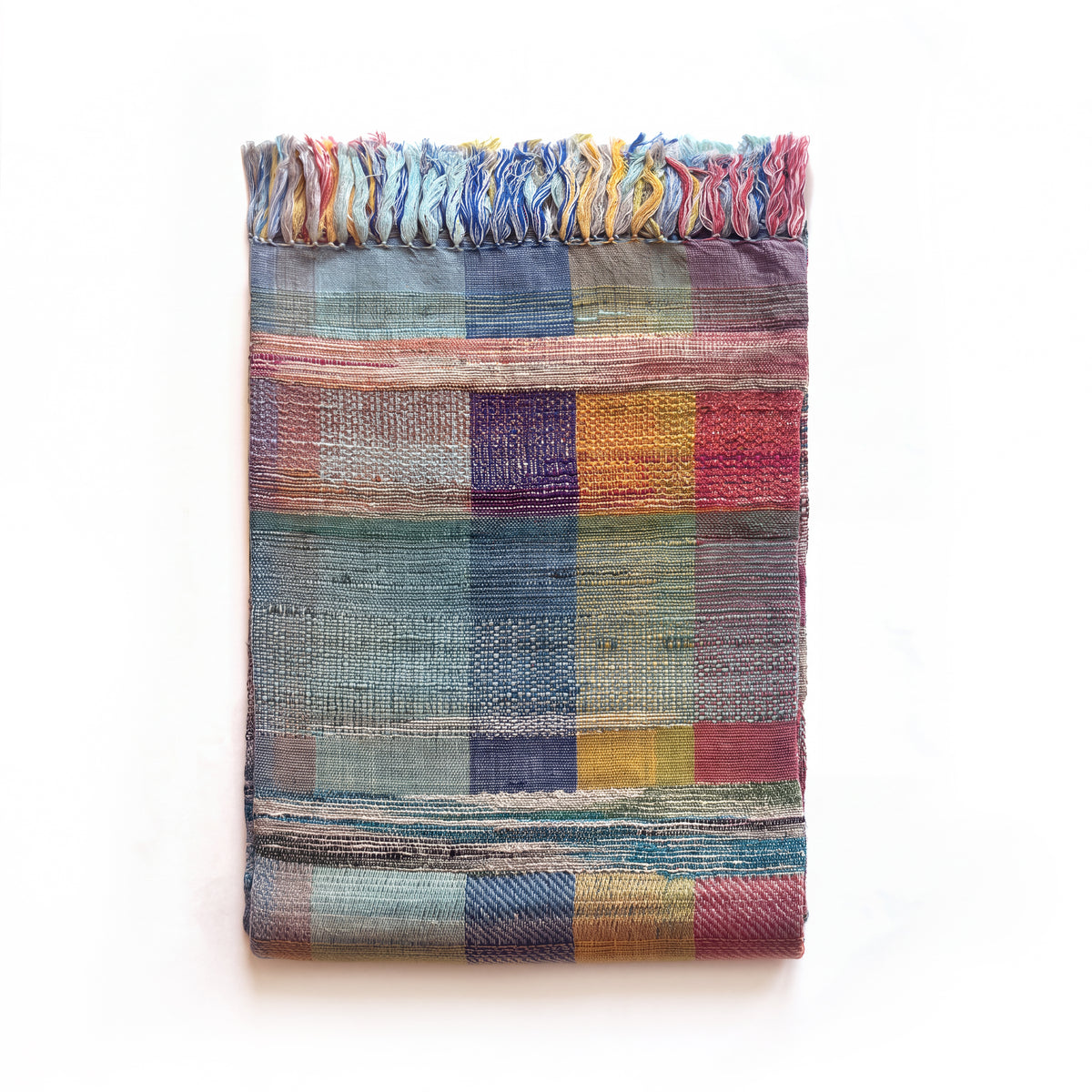 Hand-woven silk&wool Throw Blanket