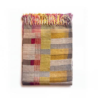 Hand-woven silk&wool Throw Blanket