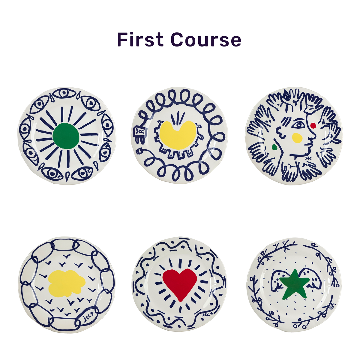 Gien X JCC Dinner Artistic Set of 6