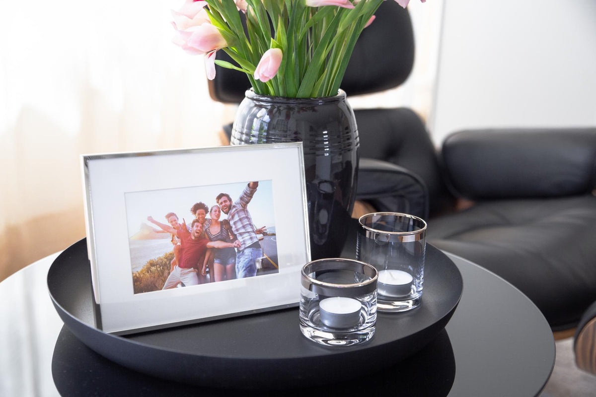 Silver-Plated Picture Frame with Passe-Partout