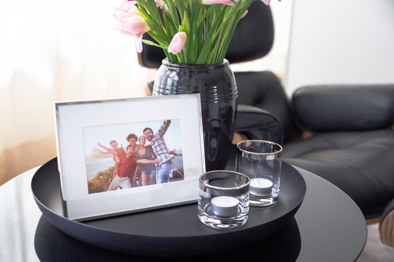 Silver-Plated Picture Frame with Passe-Partout