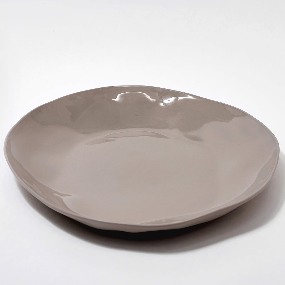 Organic Stoneware Charcoal Round Platter