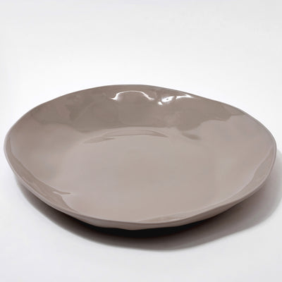 Organic Stoneware Charcoal Round Platter