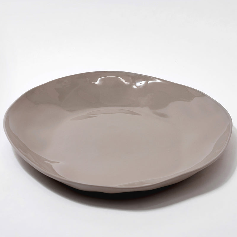 Organic Stoneware Charcoal Round Platter