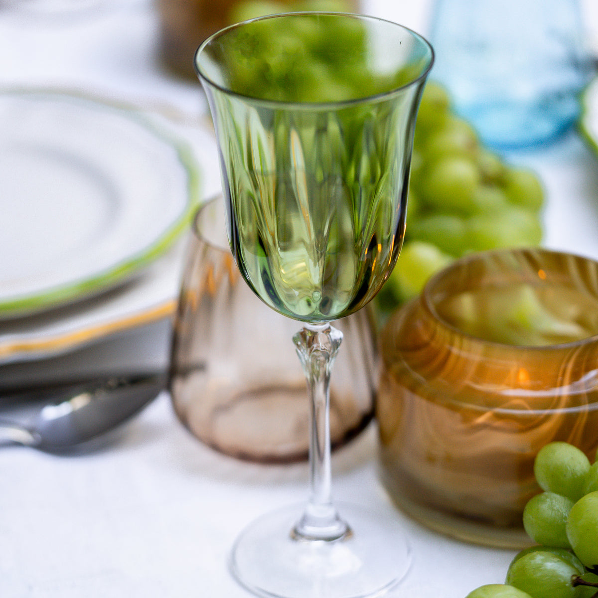 Pastel Colored Wine Glasses, Set of 6
