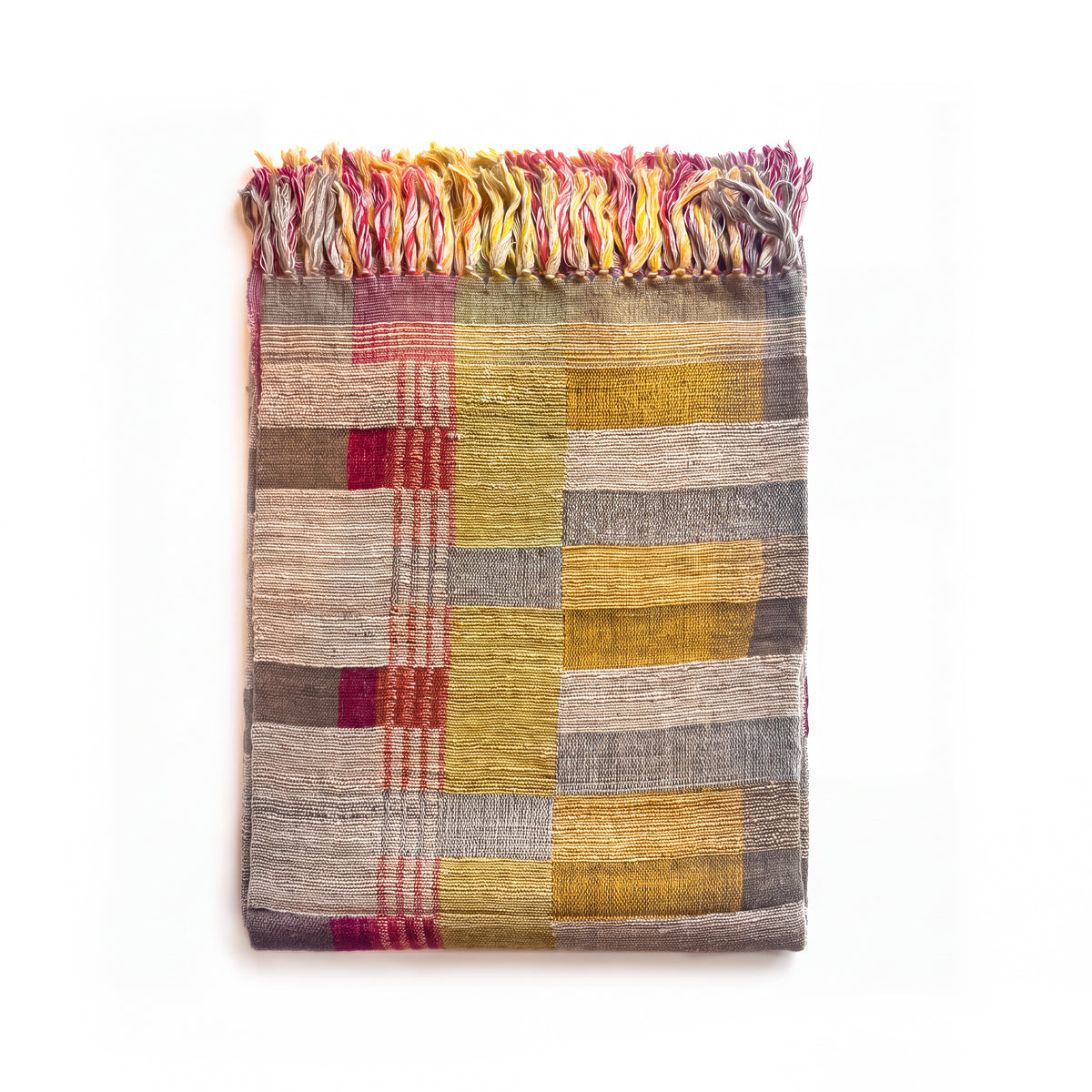 Hand-woven silk&wool Throw Blanket
