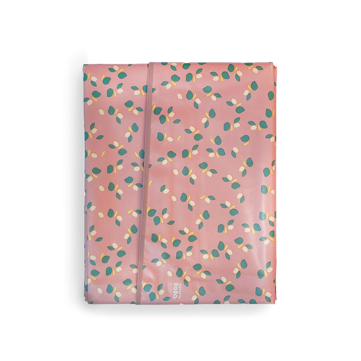 Pink Leaves Waterproof Vinyl Tablecloth