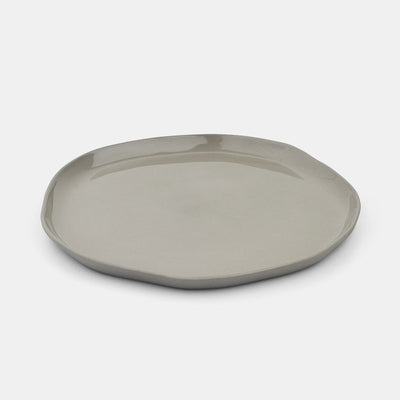 Organic Stoneware Off White Round Flat Platter
