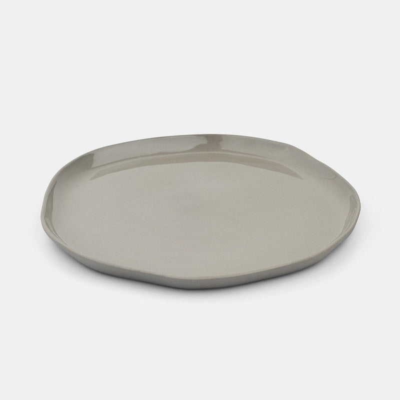 Organic Stoneware Off White Round Flat Platter