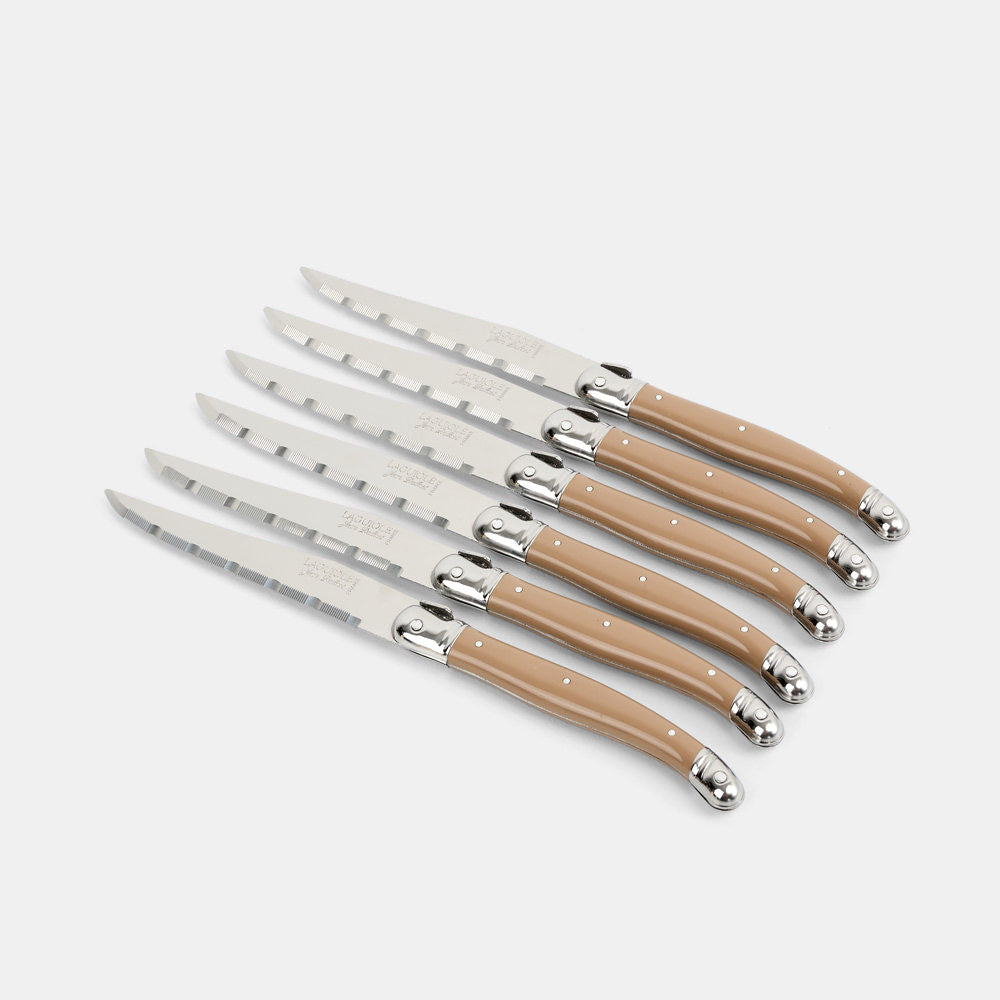 Boxed Set For 6 White Steak Knives