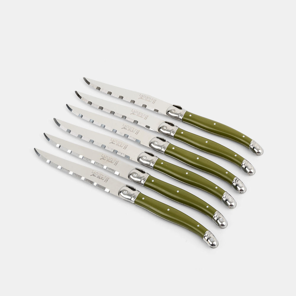 Boxed Set For 6 White Steak Knives