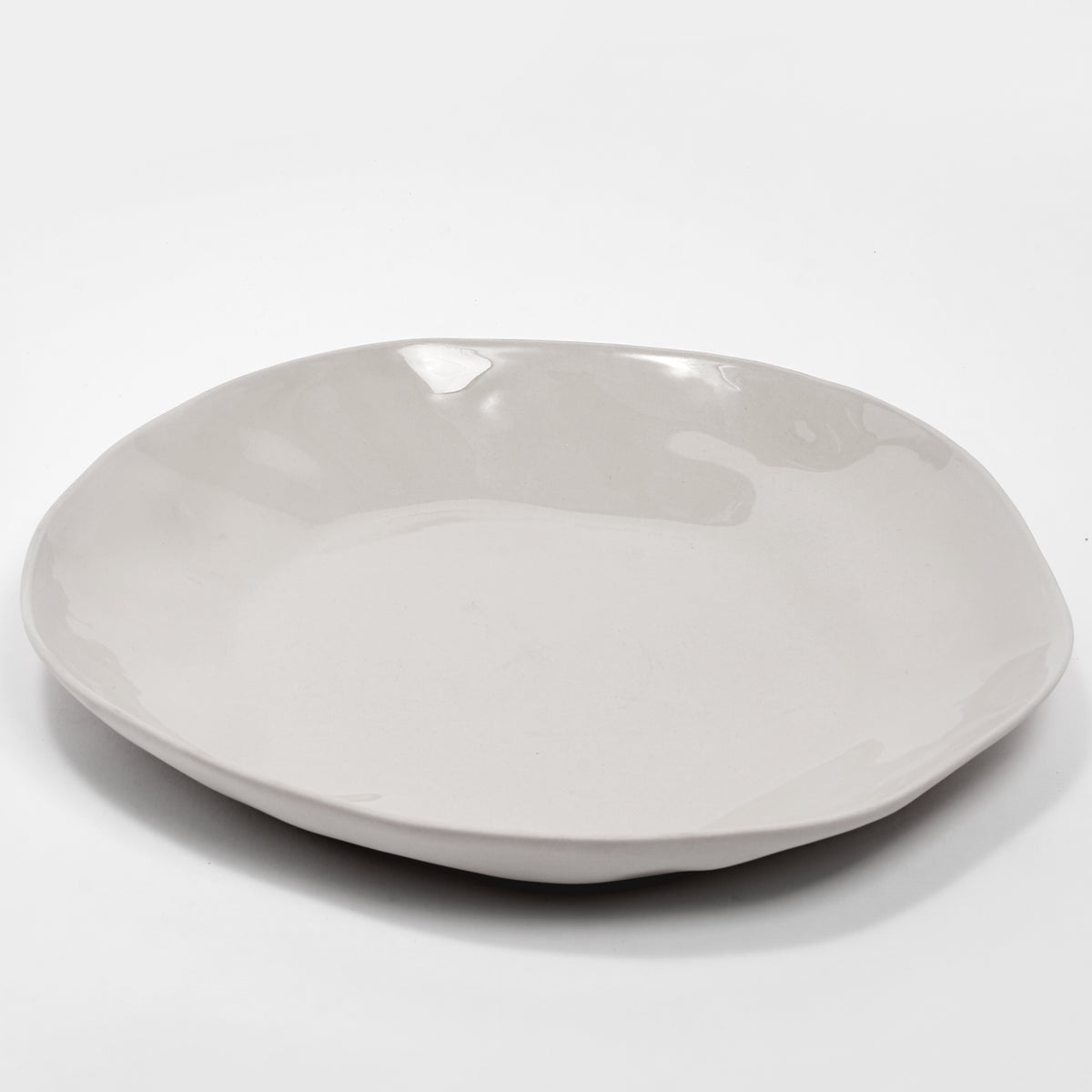 Organic Stoneware Gray Round Platter