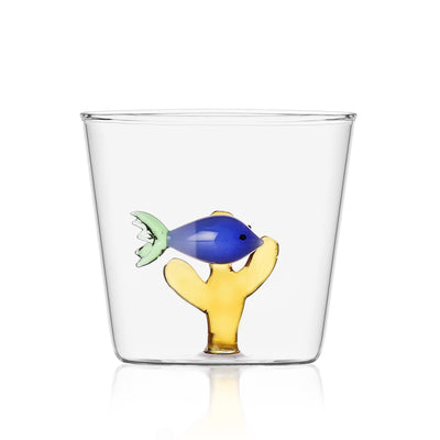 Drinking glass Blue Fish