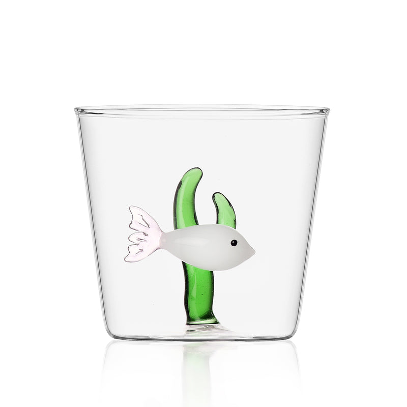 Drinking glass Blue Fish