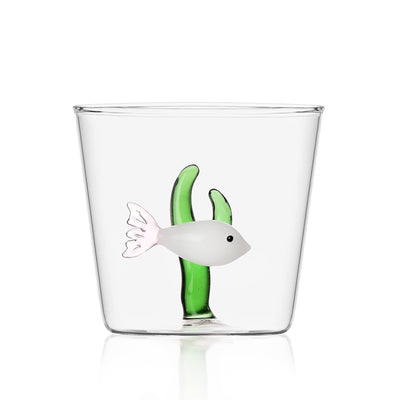 Drinking glass Pink Fish