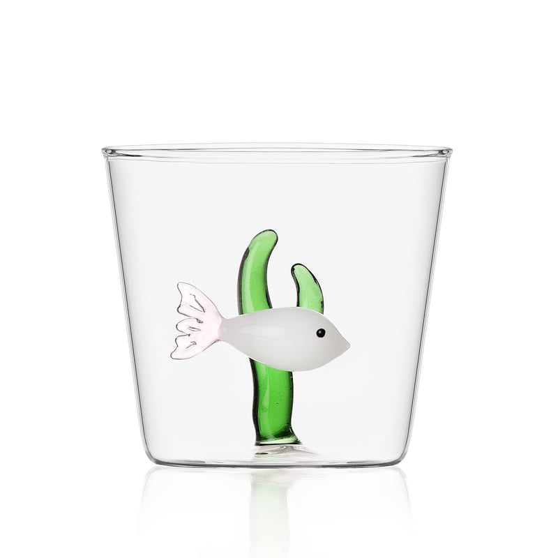 Drinking glass Pink Fish