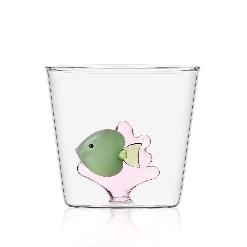 Drinking glass Blue Fish