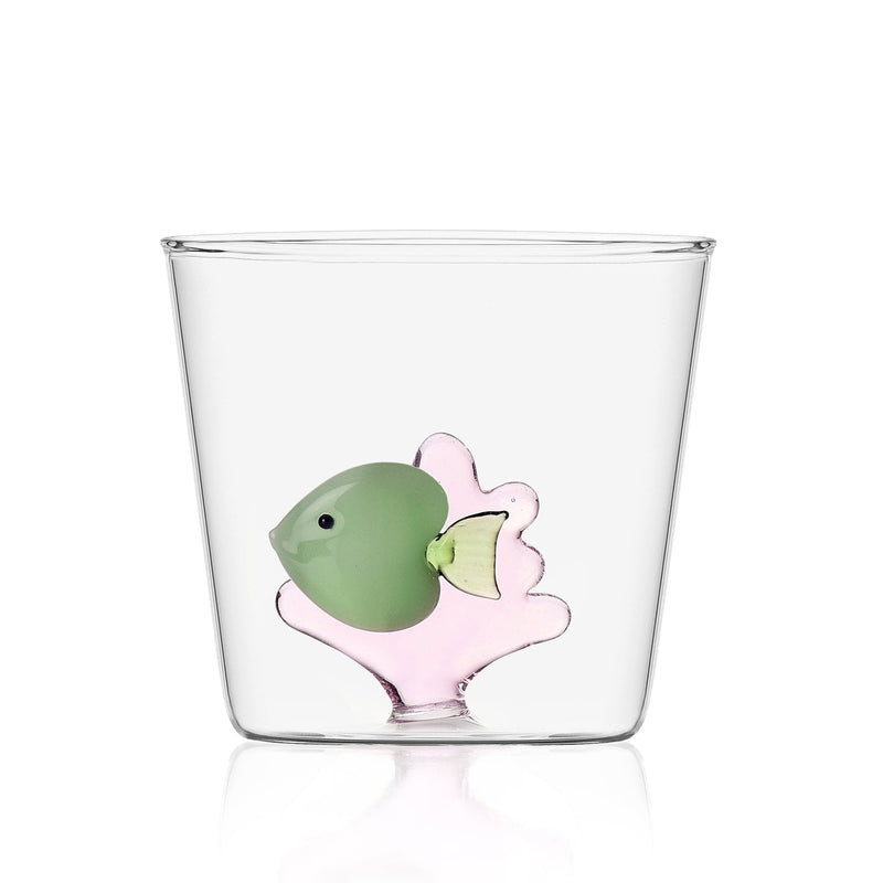 Drinking glass Pink Fish