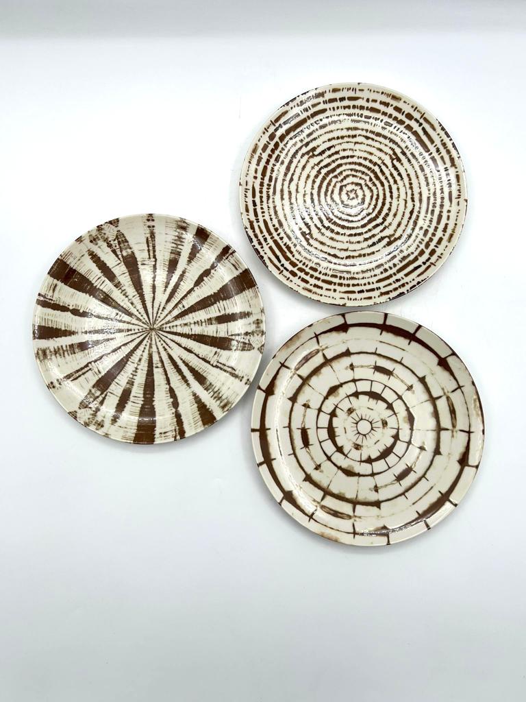 Plate Tribal Stripe Brown