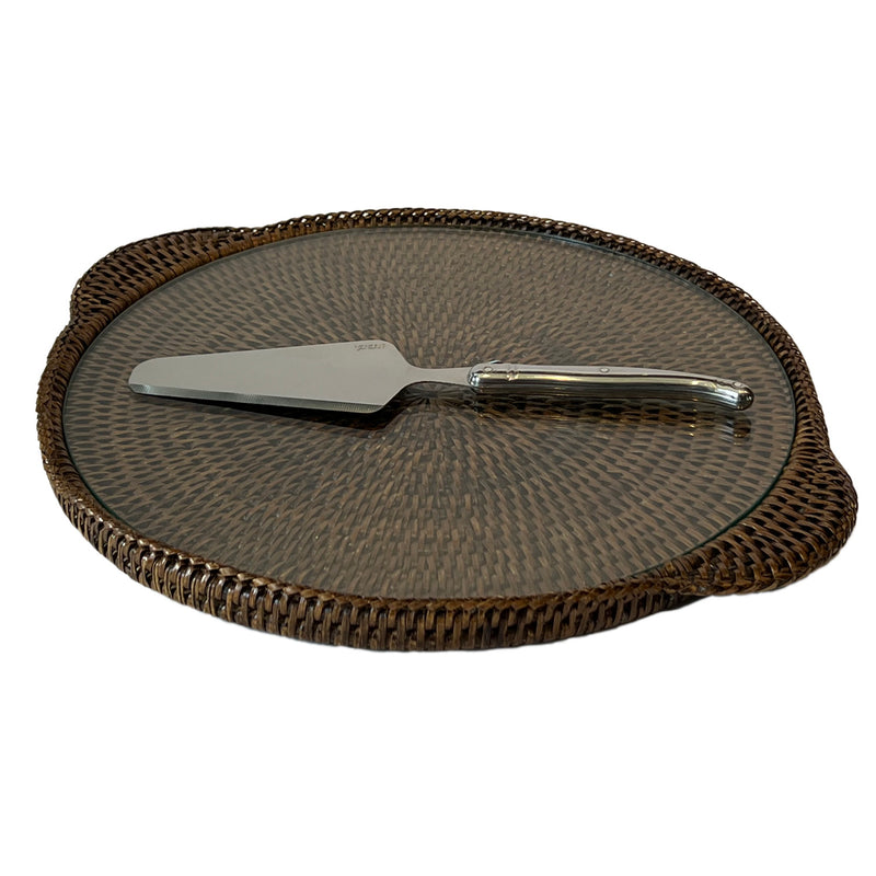 Rattan Cheese/Serving Platter