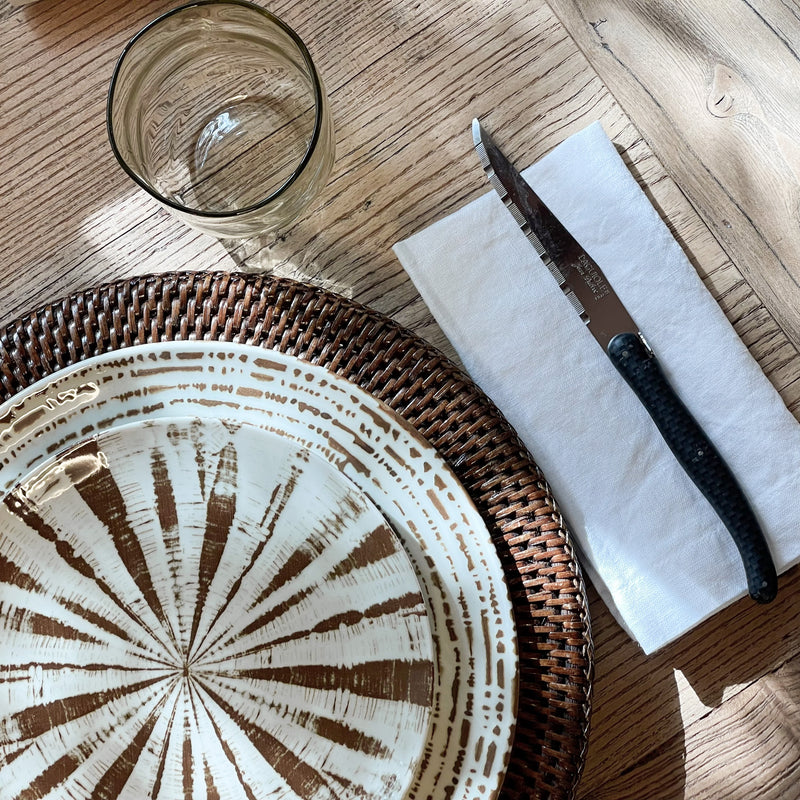 Plate Tribal Dots Brown